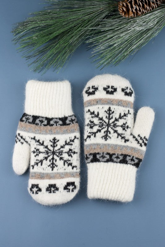 Nordic Snowflake  Mittens - Tigbul's Variety Fashion Shop