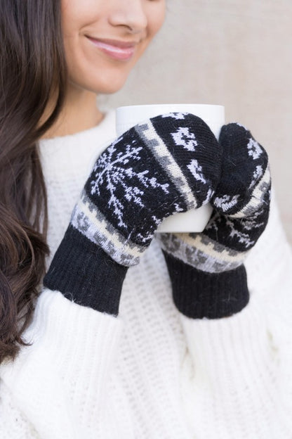 Nordic Snowflake  Mittens - Tigbul's Variety Fashion Shop