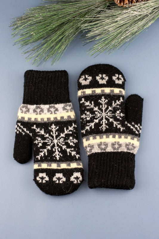 Nordic Snowflake  Mittens - Tigbul's Variety Fashion Shop