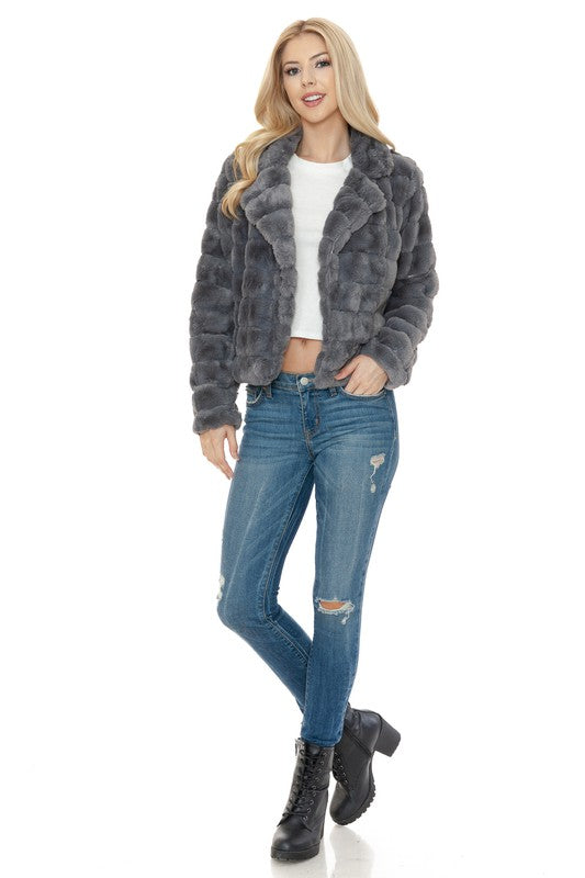 Women Faux Fur Jacket - Tigbul's Variety Fashion Shop