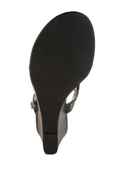 Sappho Studded Thong Toe Wedges - Tigbul's Variety Fashion Shop