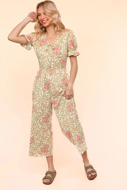 Flora Knit Spring Jumpsuit With Side Pockets - Tigbul's Variety Fashion Shop