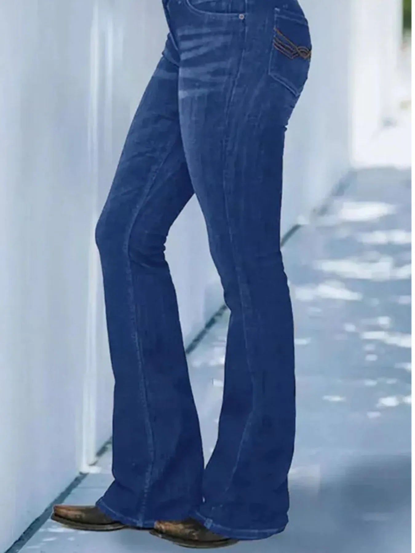 Full Size Wash Flare Jeans with Pockets Plus Size - Tigbul's Variety Fashion Shop