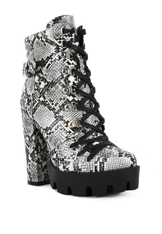 Palmetto Snake Skin Ankle Boots - Tigbul's Variety Fashion Shop
