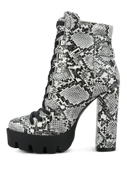 Palmetto Snake Skin Ankle Boots - Tigbul's Variety Fashion Shop