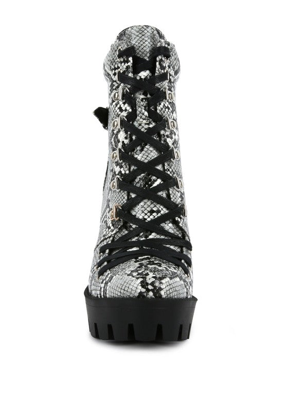 Palmetto Snake Skin Ankle Boots - Tigbul's Variety Fashion Shop
