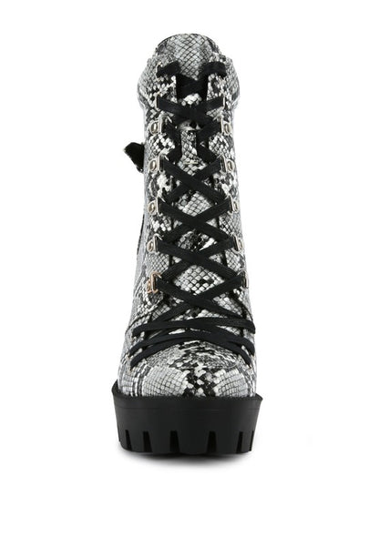 Palmetto Snake Skin Ankle Boots - Tigbul's Variety Fashion Shop