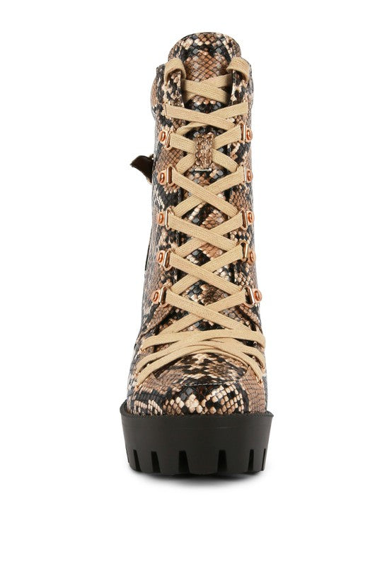Palmetto Snake Skin Ankle Boots - Tigbul's Variety Fashion Shop