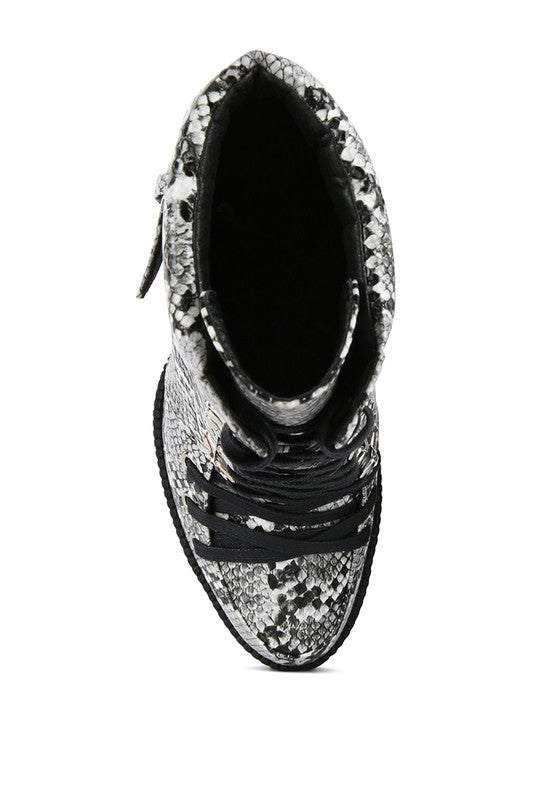 Palmetto Snake Skin Ankle Boots - Tigbul's Variety Fashion Shop