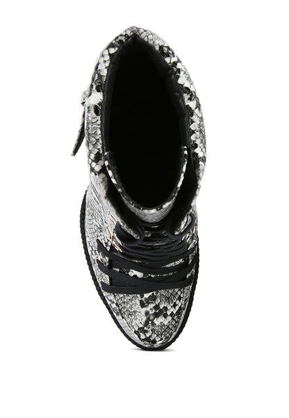 Palmetto Snake Skin Ankle Boots - Tigbul's Variety Fashion Shop