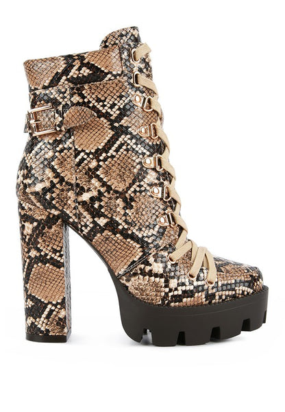 Palmetto Snake Skin Ankle Boots - Tigbul's Variety Fashion Shop