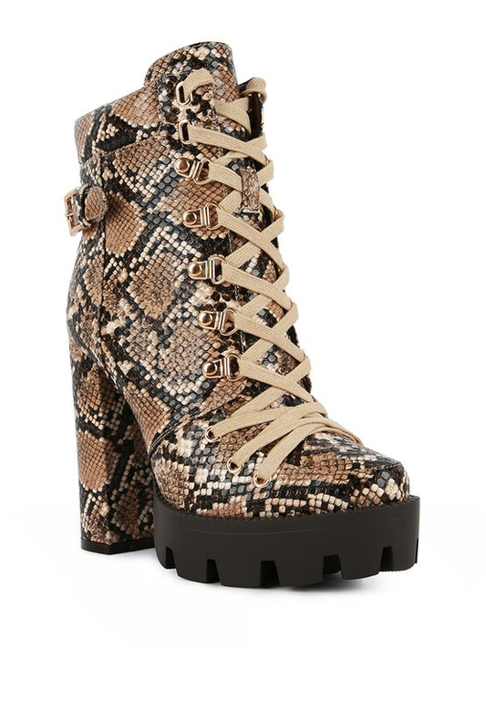Palmetto Snake Skin Ankle Boots - Tigbul's Variety Fashion Shop