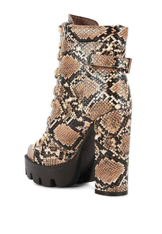 Palmetto Snake Skin Ankle Boots - Tigbul's Variety Fashion Shop