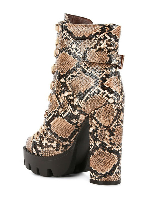 Palmetto Snake Skin Ankle Boots - Tigbul's Variety Fashion Shop