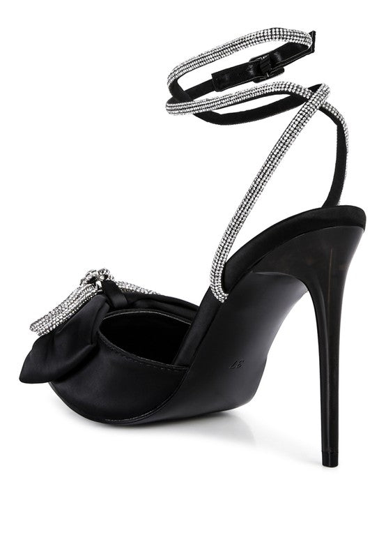 Winged High Heel Rhinestone Embellished Sandals - Tigbul's Variety Fashion Shop