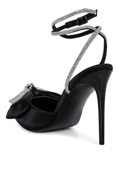Winged High Heel Rhinestone Embellished Sandals - Tigbul's Variety Fashion Shop