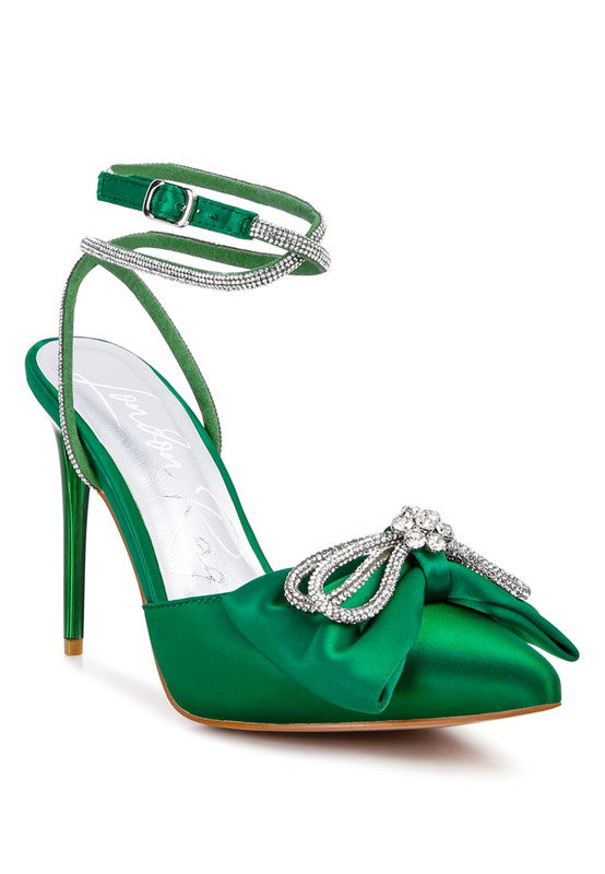 Winged High Heel Rhinestone Embellished Sandals - Tigbul's Variety Fashion Shop