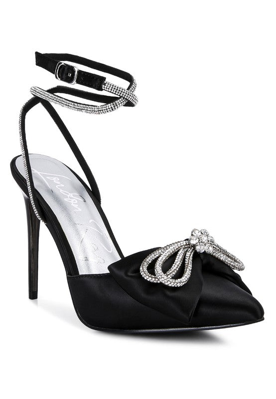Winged High Heel Rhinestone Embellished Sandals - Tigbul's Variety Fashion Shop