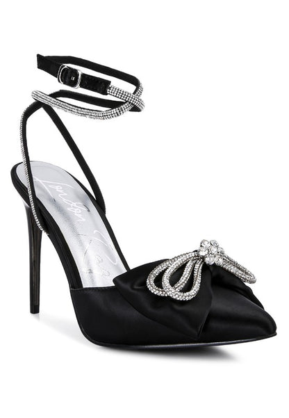 Winged High Heel Rhinestone Embellished Sandals - Tigbul's Variety Fashion Shop