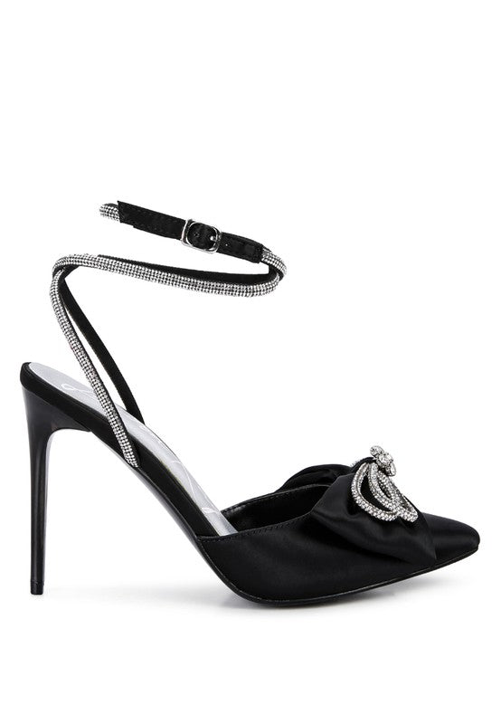 Winged High Heel Rhinestone Embellished Sandals - Tigbul's Variety Fashion Shop