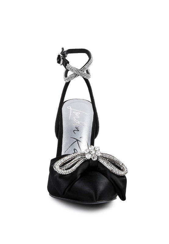 Winged High Heel Rhinestone Embellished Sandals - Tigbul's Variety Fashion Shop