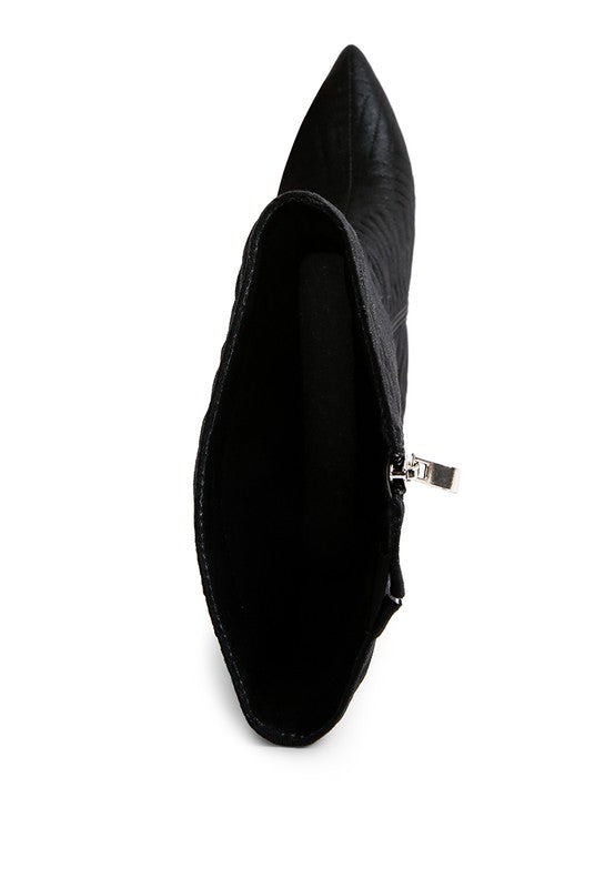 Prinkles Quilted High Italian Block Heeled Boots - Tigbul's Variety Fashion Shop