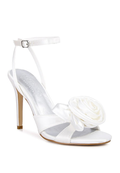 CHAUMET Rose Bow Satin Heeled Sandals - Tigbuls Variety Fashion