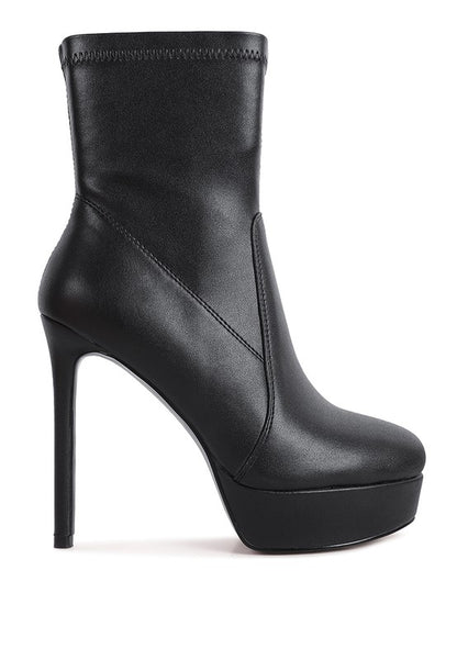 Rossetti Stretch Pu High Heeled Ankle Boot - Tigbul's Variety Fashion Shop