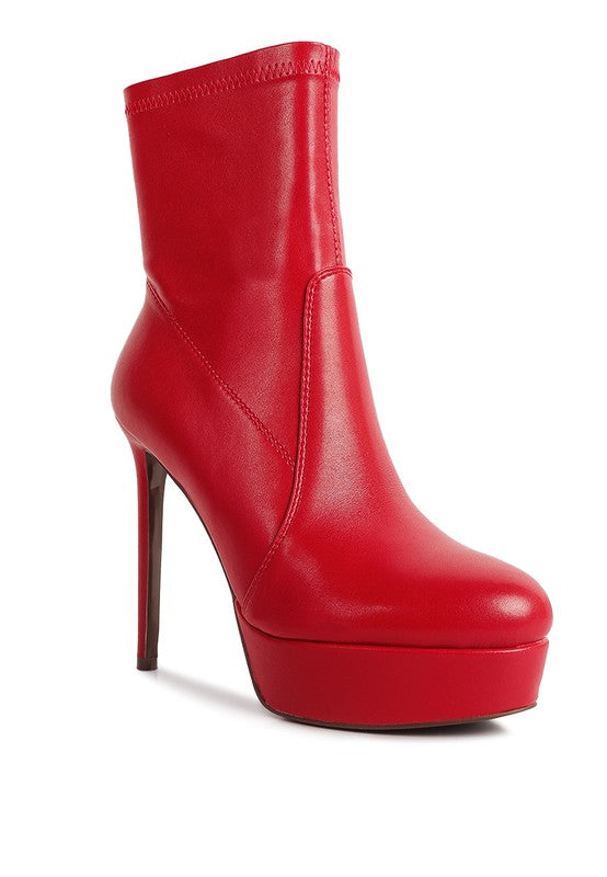 Rossetti Stretch Pu High Heeled Ankle Boot - Tigbul's Variety Fashion Shop