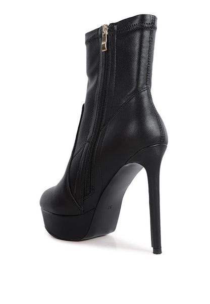 Rossetti Stretch Pu High Heeled Ankle Boot - Tigbul's Variety Fashion Shop