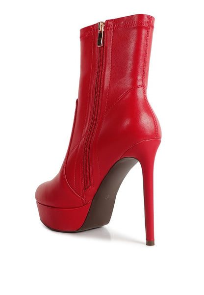 Rossetti Stretch Pu High Heeled Ankle Boot - Tigbul's Variety Fashion Shop