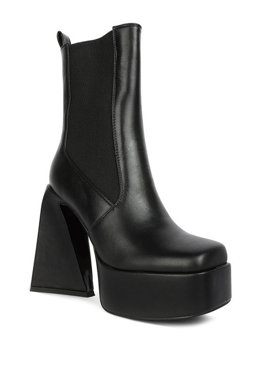 Frosty High Platform Block Heeled Chelsea Boot - Tigbul's Variety Fashion Shop