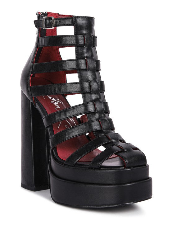 Rielle High Platform Cage Bootie Sandal - Tigbuls Variety Fashion