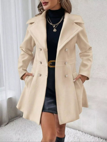 Double-Breasted Wool Blend Coat - Tigbul's Variety Fashion Shop