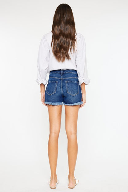 High Rise No Stitch Frayed Hem Shorts - Tigbuls Variety Fashion