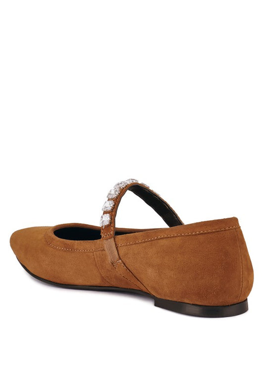 ASSISI Fine Suede MaryJane Ballet Flats - Tigbul's Variety Fashion Shop