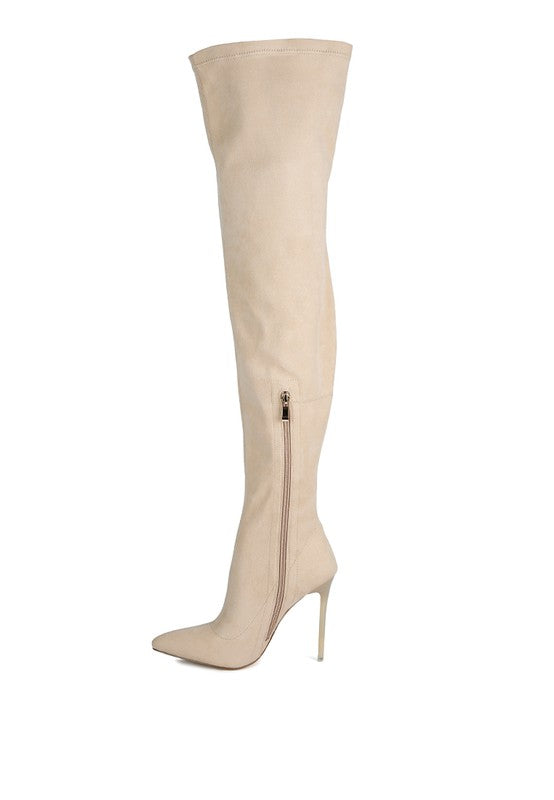 Atelier Stretch Faux Suede Stiletto Long Boots - Tigbuls Variety Fashion