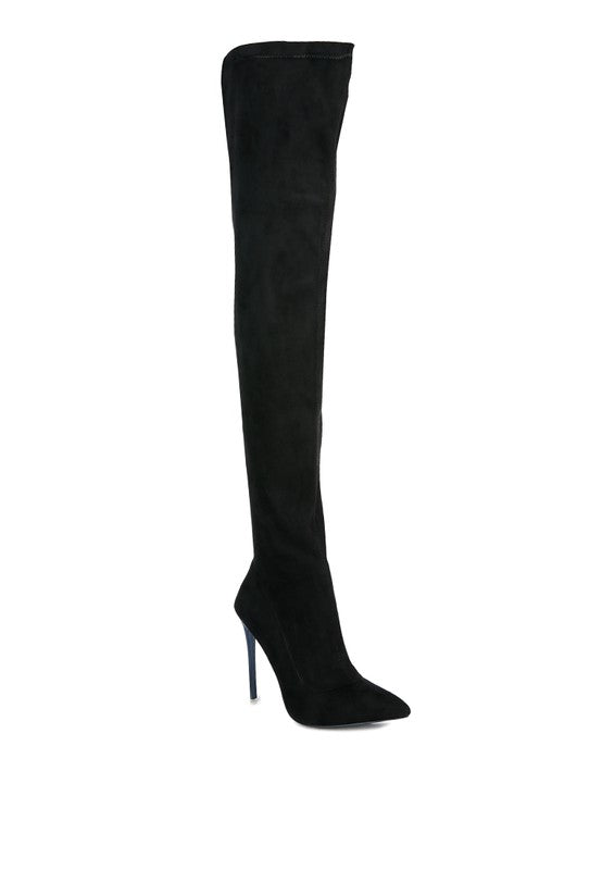 Atelier Stretch Faux Suede Stiletto Long Boots - Tigbuls Variety Fashion