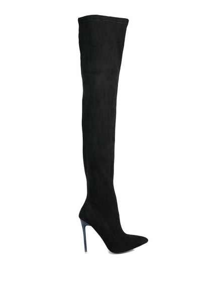 Atelier Stretch Faux Suede Stiletto Long Boots - Tigbuls Variety Fashion