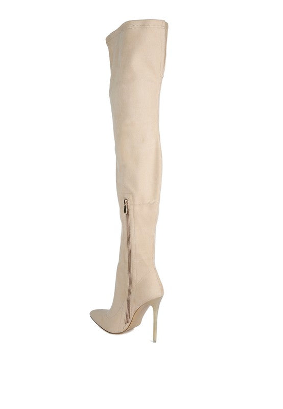 Atelier Stretch Faux Suede Stiletto Long Boots - Tigbuls Variety Fashion