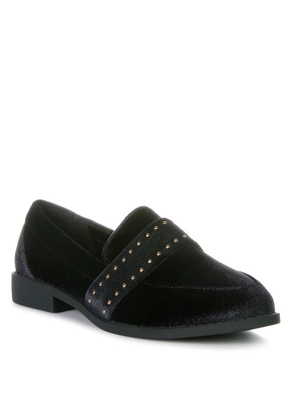 Walkin Stud Detail Velvet Loafers - Tigbuls Variety Fashion