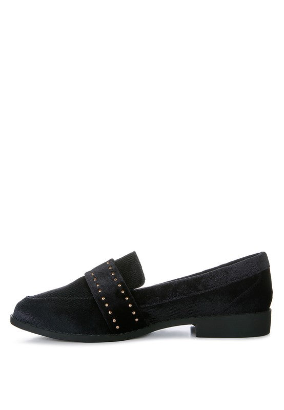 Walkin Stud Detail Velvet Loafers - Tigbuls Variety Fashion