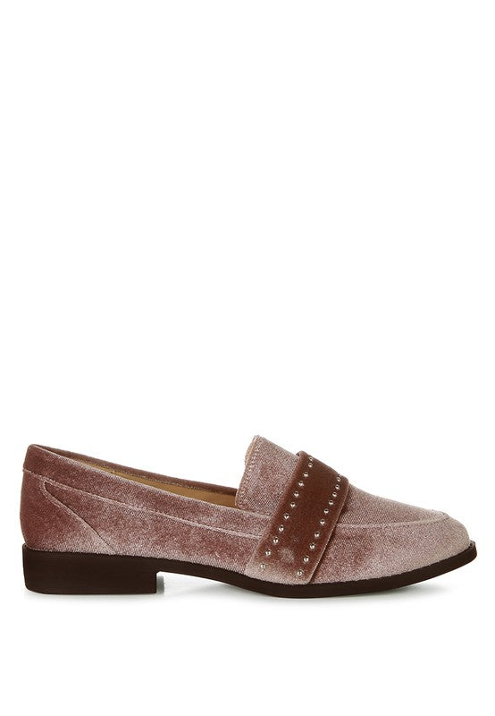 Walkin Stud Detail Velvet Loafers - Tigbuls Variety Fashion