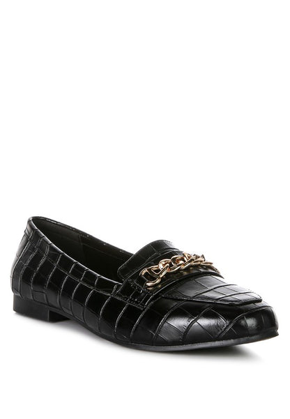 Bro Zone Croc Metail Chain Loafers