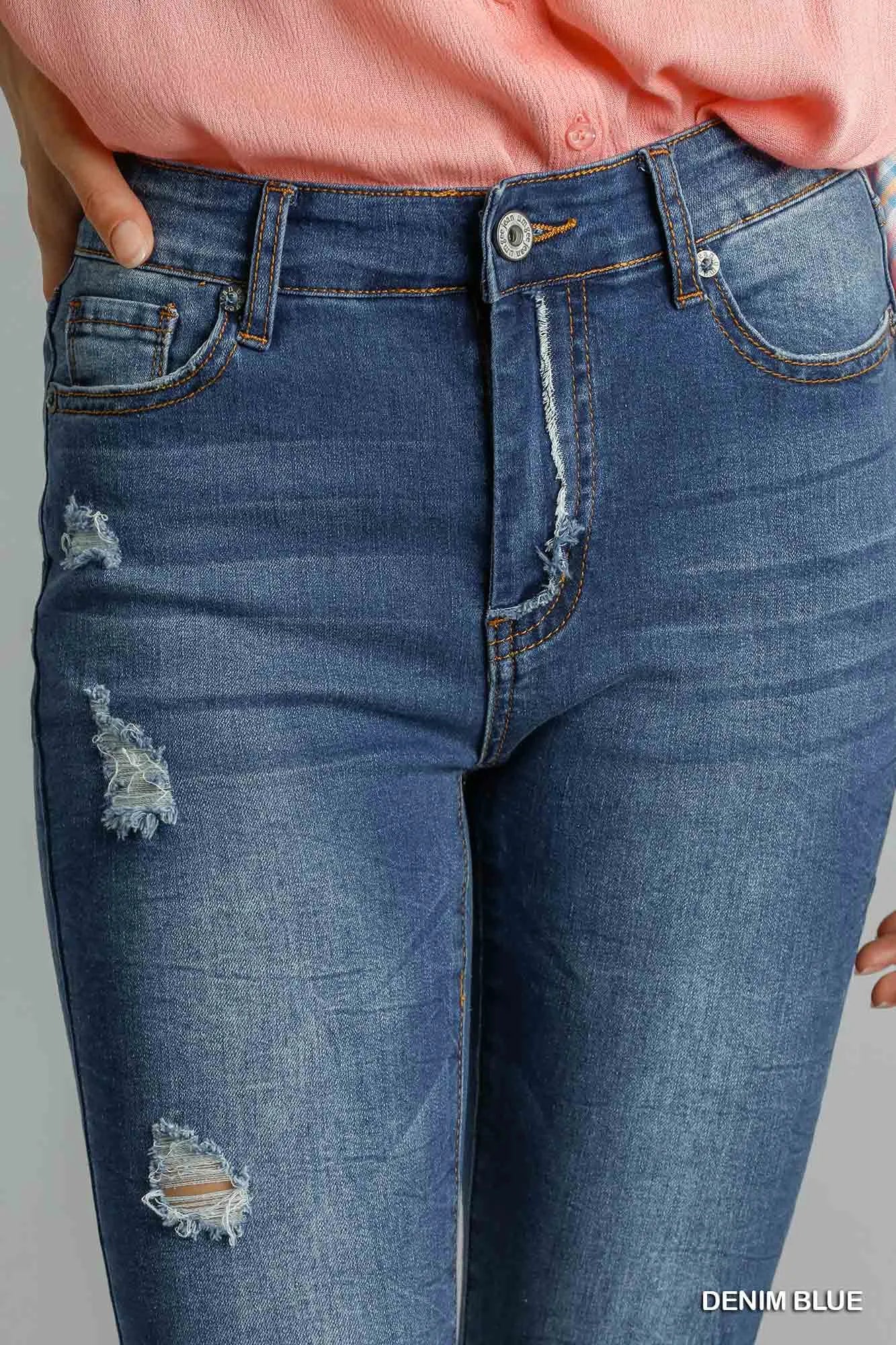 Umgee Distressed Skinny Jeans with Pockets - Tigbul's Variety Fashion Shop