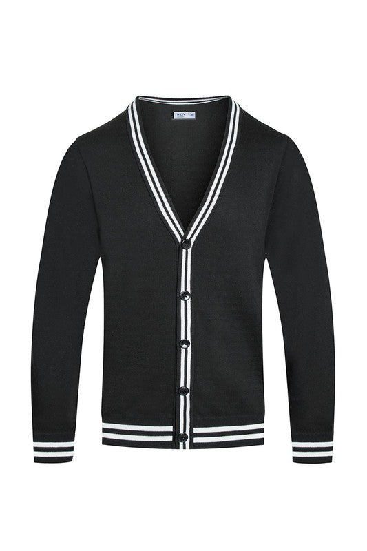TWO STRIPE CARDIGAN - Tigbul's Variety Fashion Shop