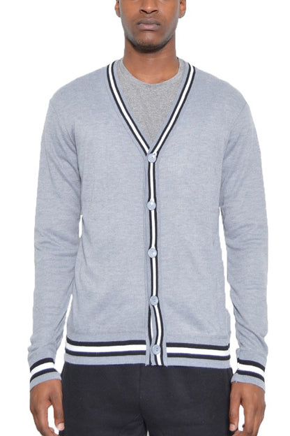 TWO STRIPE CARDIGAN - Tigbul's Variety Fashion Shop