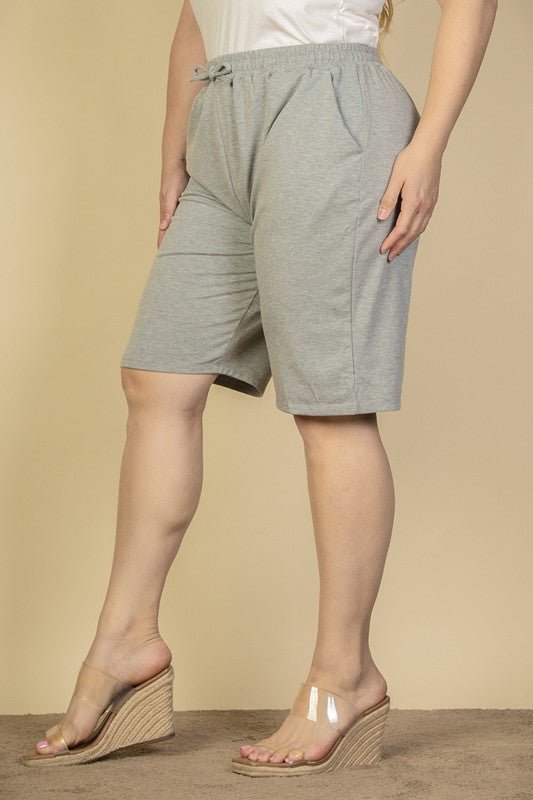 Plus Size French Terry Bermuda Shorts - Tigbul's Variety Fashion Shop