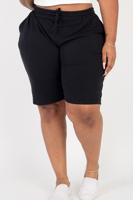 Plus Size French Terry Bermuda Shorts - Tigbul's Variety Fashion Shop