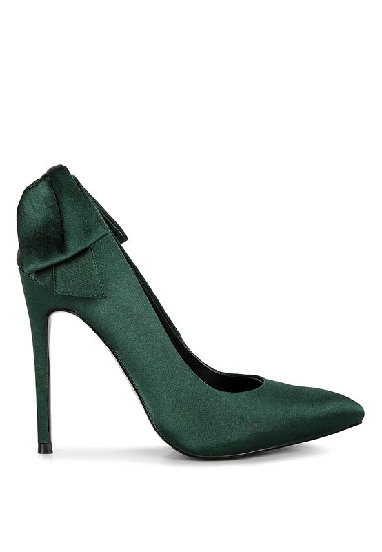 HORNET Green Satin Stiletto Pump Sandals - Tigbuls Variety Fashion